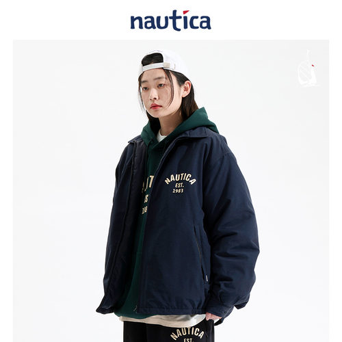 【官方正品】nautica 白帆日系中性logo夹克厚外套棉服JPJW4403 - 图2