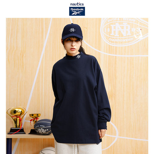 【联名系列】nautica白帆 x Reebok中性宽松长袖圆领T恤RBTW3407 - 图0