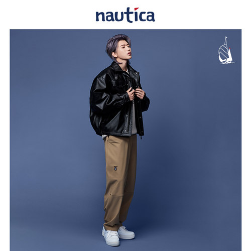 【蔡徐坤同款】 nautica白帆 宽松复古百搭仿皮外套JW5402 - 图0