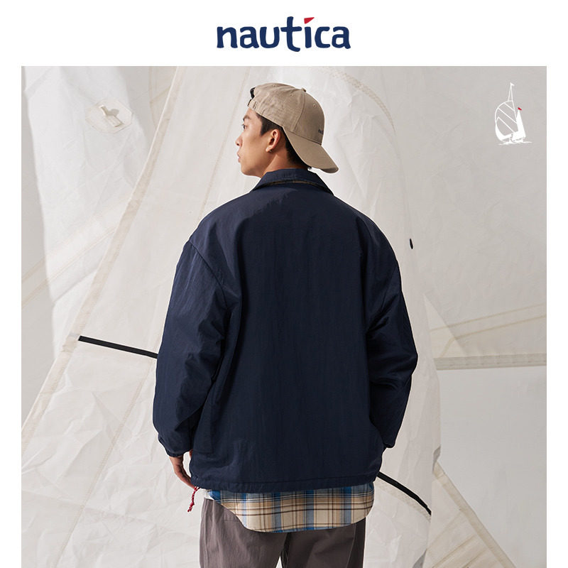 【官方正品】nautica白帆 日系中性双面穿教练夹克格纹外套JW4313,淘宝优惠券,粉丝福利购,淘宝优惠卷