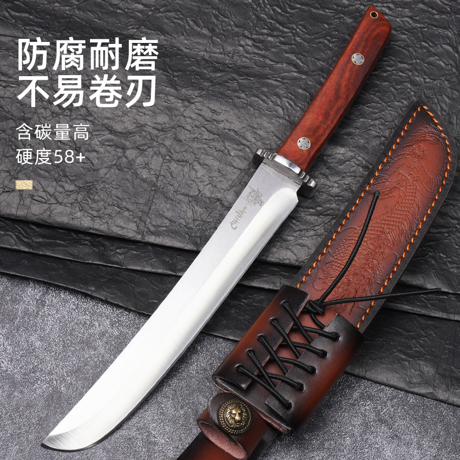 野外生存求生刀户外直刀高硬度露营防身刀具武士刀长款西瓜刀开刃 - 图2