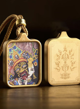 2×3九紫离火绿妈妈扎基拉姆药师红财黄财六臂五爷唐卡嘎乌盒厂家