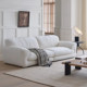Cream style straight row fabric Landry sofa for small apartment