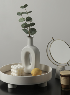 极速北欧ins风简约收纳托盘客厅干花H花瓶摆件小众香薰家居装饰品