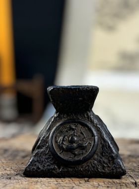 中式仿古中国风做旧工艺摆件个性家居装饰品四灵烛台复古烛台礼物