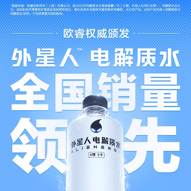 外星人电解质水500ml*15瓶整箱无糖0卡元气森林健身运动饮料批9瓶 - 图0