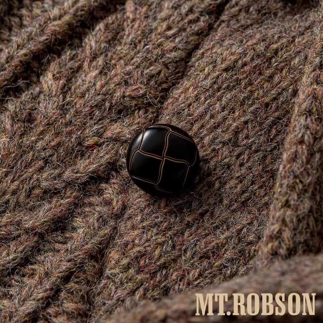 MT.Robson 重磅羊毛圆领衫套头衫毛衣美式复古阿兰羊毛进口粗针 - 图3