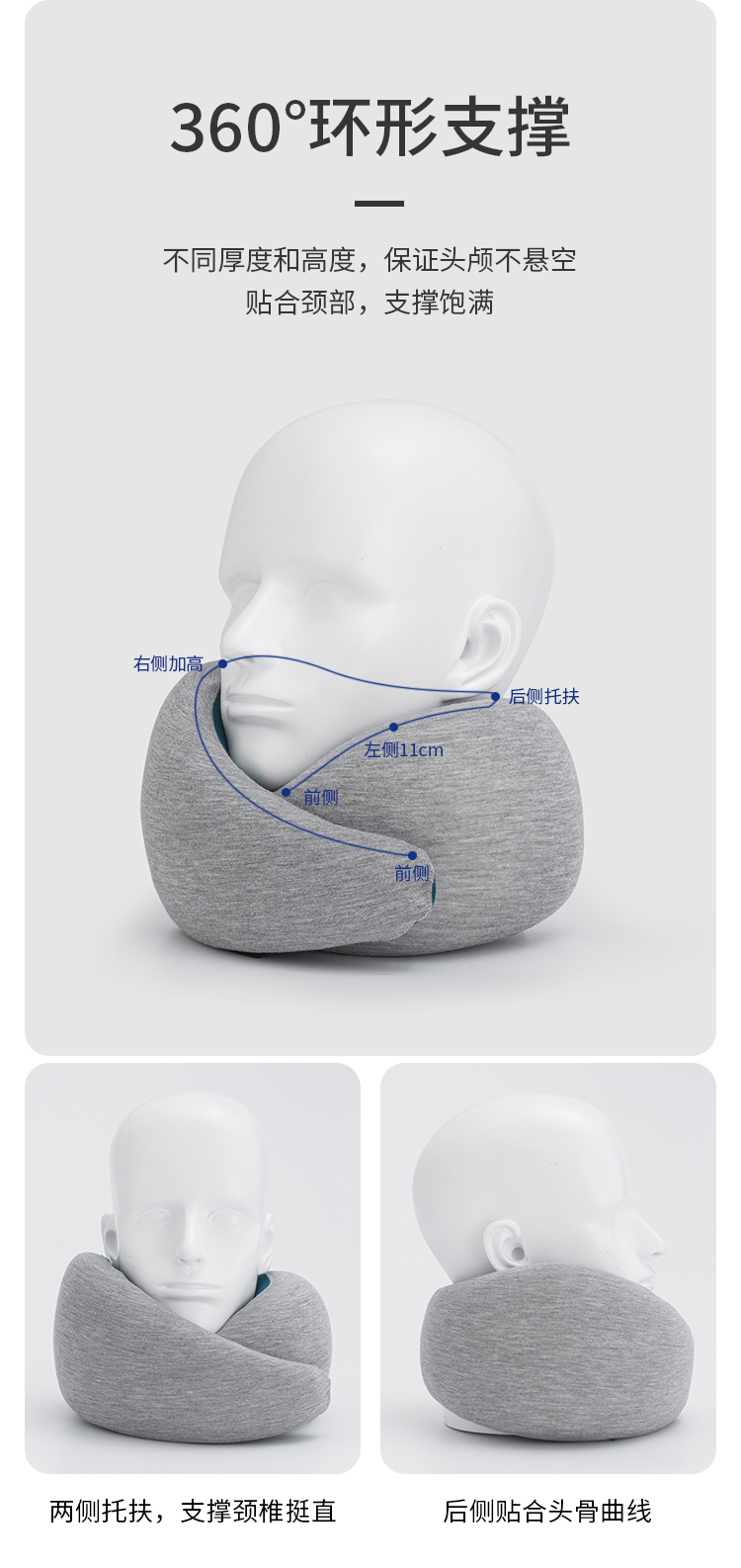 午睡枕巴斯夫记忆棉u型枕护颈枕便携旅行护脖子颈椎靠枕飞机颈枕