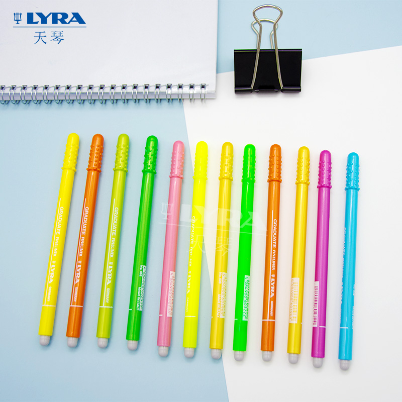 德国LYRA纤维笔淡色彩色笔勾线笔水笔标记笔荧光笔记号笔儿童可水洗手绘笔美术学生用绘画 - 图3