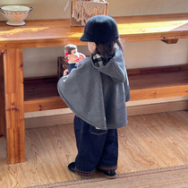 Male and female Child windproof Warm Fur Cape 2023 Autumn Winter Clothing Children Clip Cotton Thickened Subs Coat With Cap Jacket