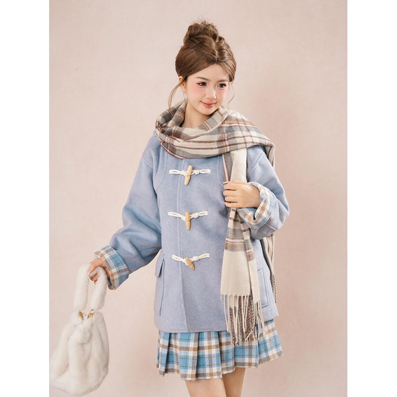 迷雾之境 少女学院优雅千金外套秋冬甜美裙子毛呢短裙两件套套装,淘宝优惠券,粉丝福利购,淘宝优惠卷