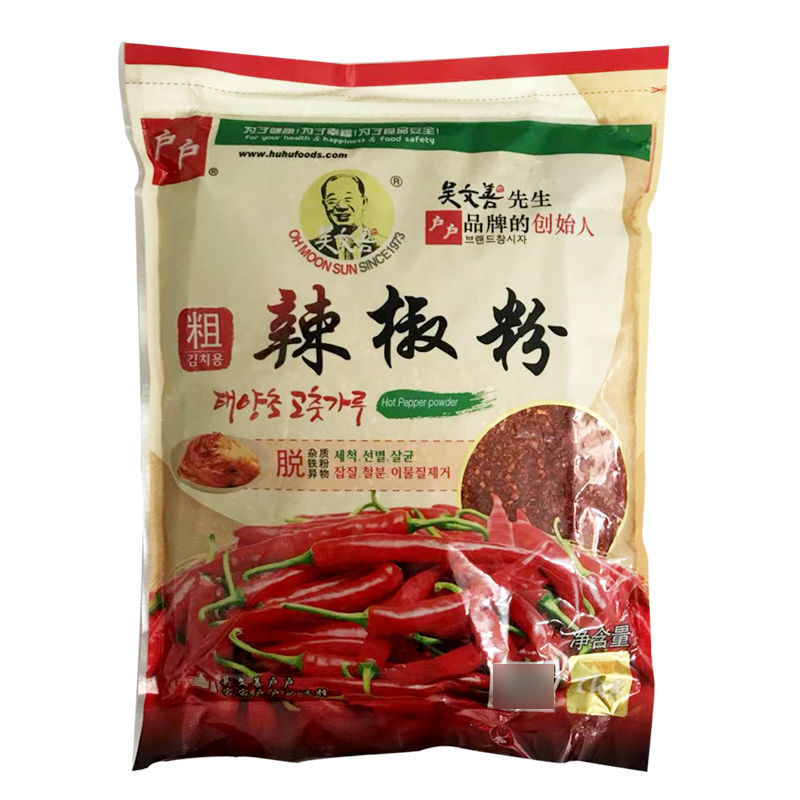 户户粗辣椒粉1kg吴文善户户辣椒面韩国料理泡菜辣白菜辣椒碎 - 图3