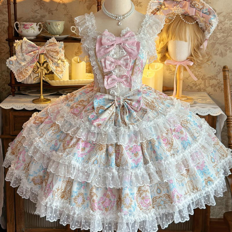 【烛台华章】韩菇凉~原创设计Lolita洋装花墙doll感jsk吊带连衣裙,淘宝优惠券,粉丝福利购,淘宝优惠卷