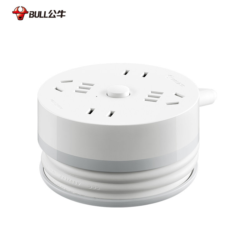 公牛电线绕线器可收缩插线板移动卷圆盘插座桌面伸缩电器收纳带线,淘宝优惠券,粉丝福利购,淘宝优惠卷
