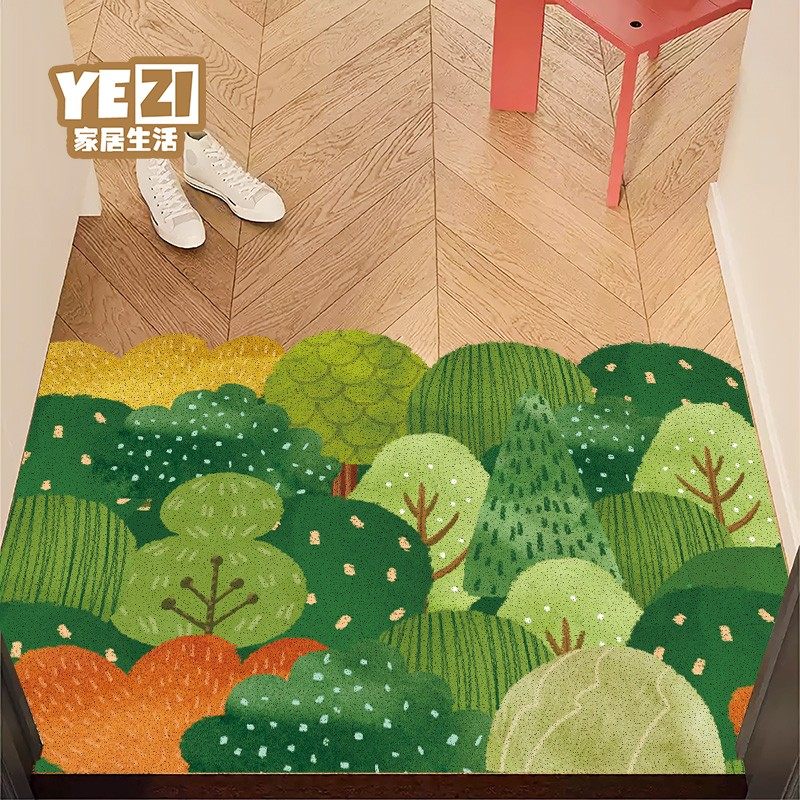 新款森系入户门地垫丝圈家用卡通脚垫进门耐脏刮泥防滑可裁剪地毯,淘宝优惠券,粉丝福利购,淘宝优惠卷