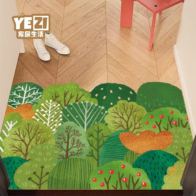 新款森系入户门地垫丝圈家用卡通脚垫进门耐脏刮泥防滑可裁剪地毯,淘宝优惠券,粉丝福利购,淘宝优惠卷