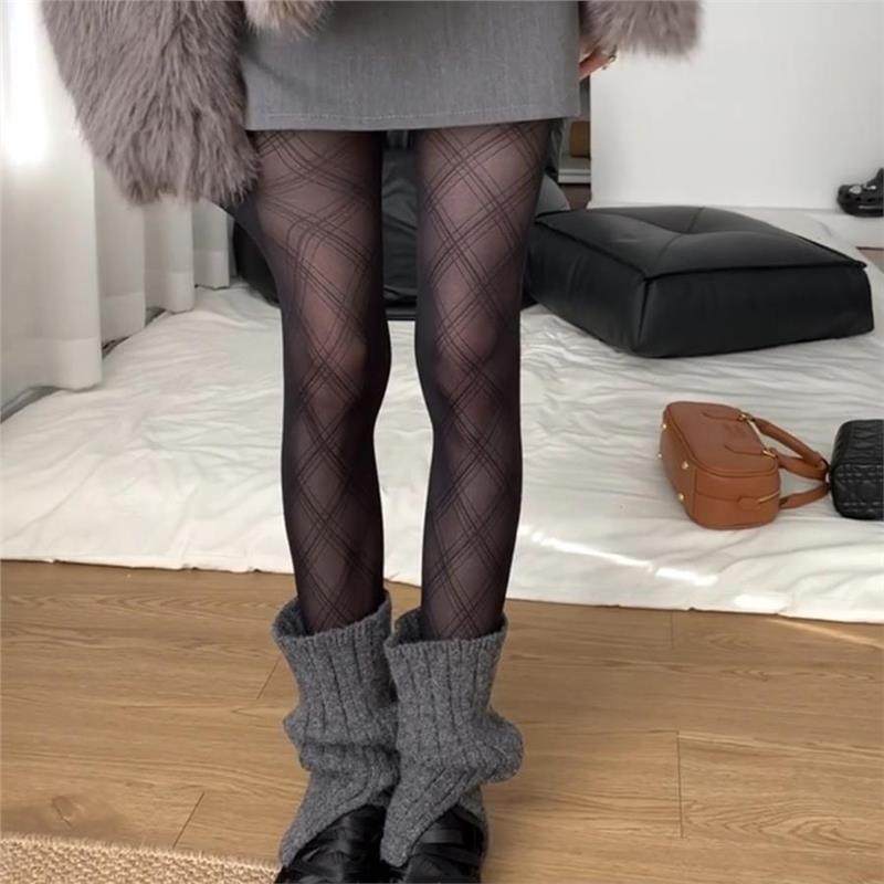 黑色菱形格子丝袜女秋冬季高透黑丝裤袜美腿内搭裤配光腿神器,淘宝优惠券,粉丝福利购,淘宝优惠卷