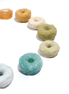 阿拉善雕刻件面包圈手串diy