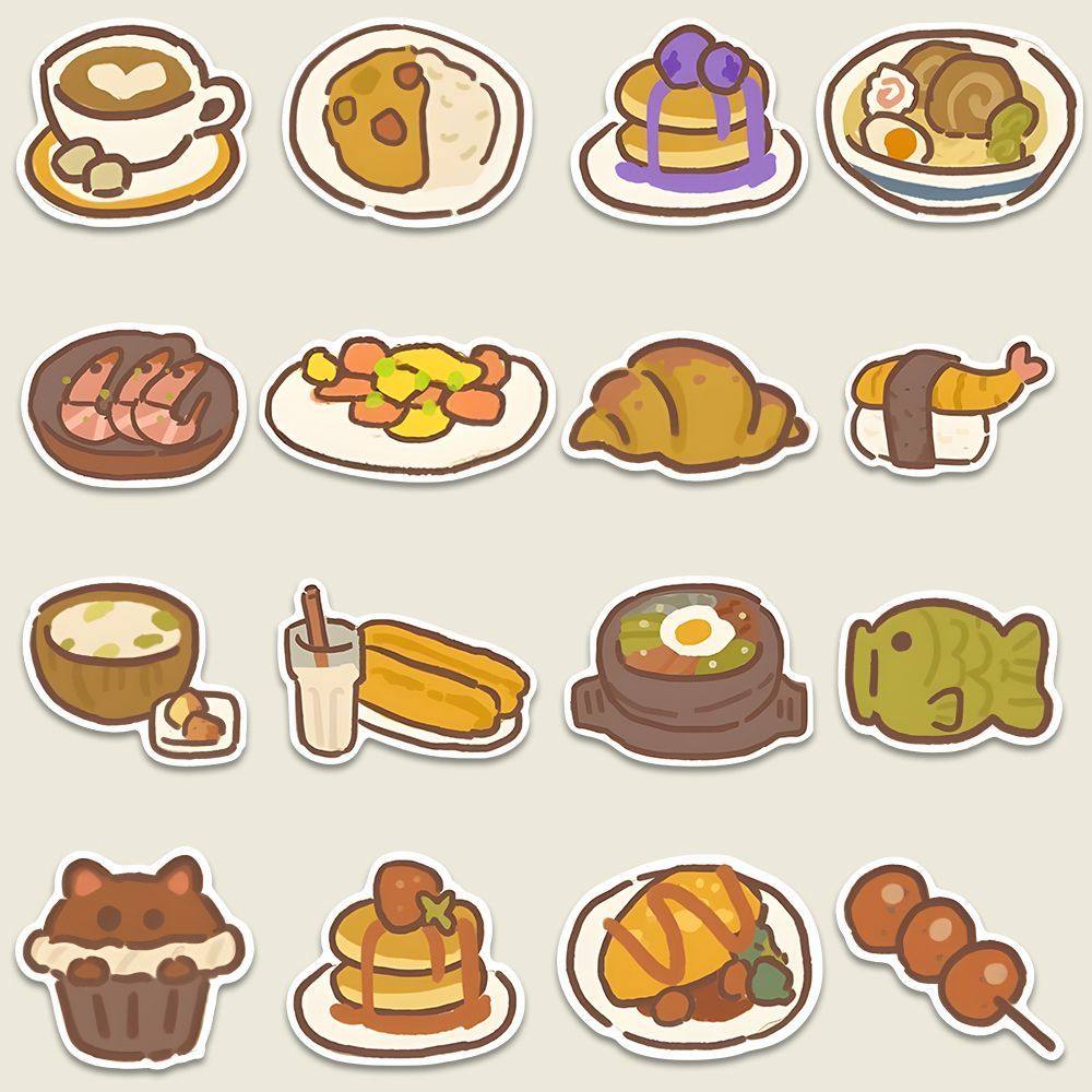 120张动物餐厅菜谱手机壳贴画防水贴纸可爱ins卡通手账素材diy,淘宝优惠券,粉丝福利购,淘宝优惠卷