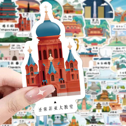 120 уникальных наклеек на здания, названия мест, креативные наклейки для путешествий в стиле Peugeot, декоративные наклейки на чехол для мобильного телефона