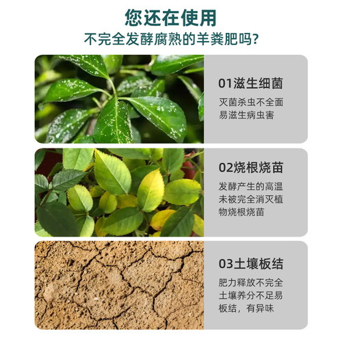 羊粪发酵有机肥内蒙古腐熟鸡粪蚯蚓通用养花卉专用纯羊粪颗粒肥料 - 图2