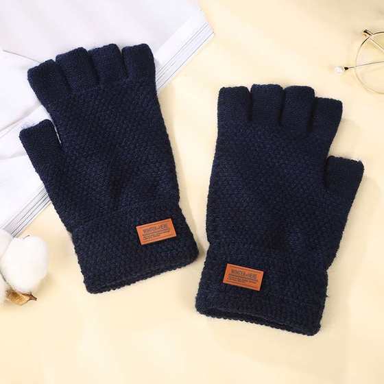 새로운 따뜻한 반 손가락 장갑, 유연하고 쓰기에 편리하고 따뜻하고 두꺼워지며 방한 모조 캐시미어 유니섹스 장갑