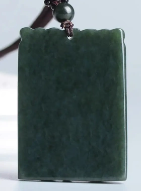 天然新疆和田玉青玉下山虎玉吊坠男女款老虎生肖玉坠挂件项链