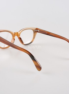 猫眼形两颗铆钉透明果冻咖啡进口印度牛角框光学眼镜架墨镜太阳镜