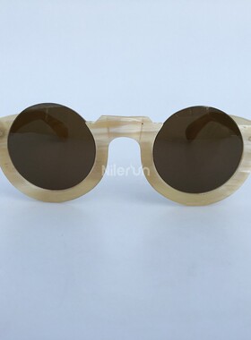 半框光学设计师圆形墨镜