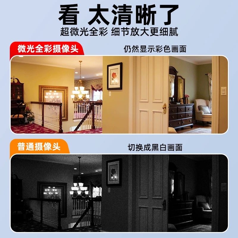 免插电无线摄像头家用门口楼道磁吸无需wifi手机远程4g充电监控器