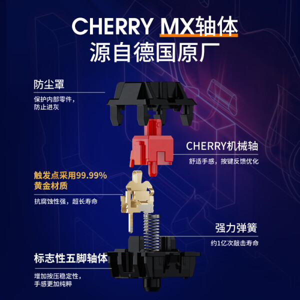 樱桃（CHERRY）KC200 MX有线机械键盘 G80-3950HYBCN-9粉色红轴-图2