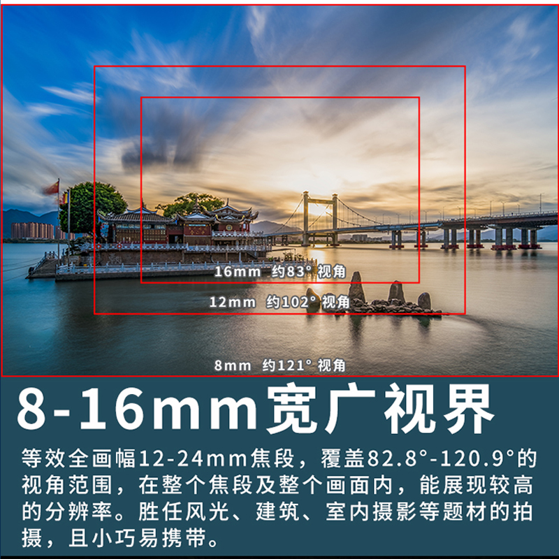 老蛙CF 8-16mm F3.5-5.0 超广角 APS-C微单变焦镜头半画幅 零畸变 - 图2