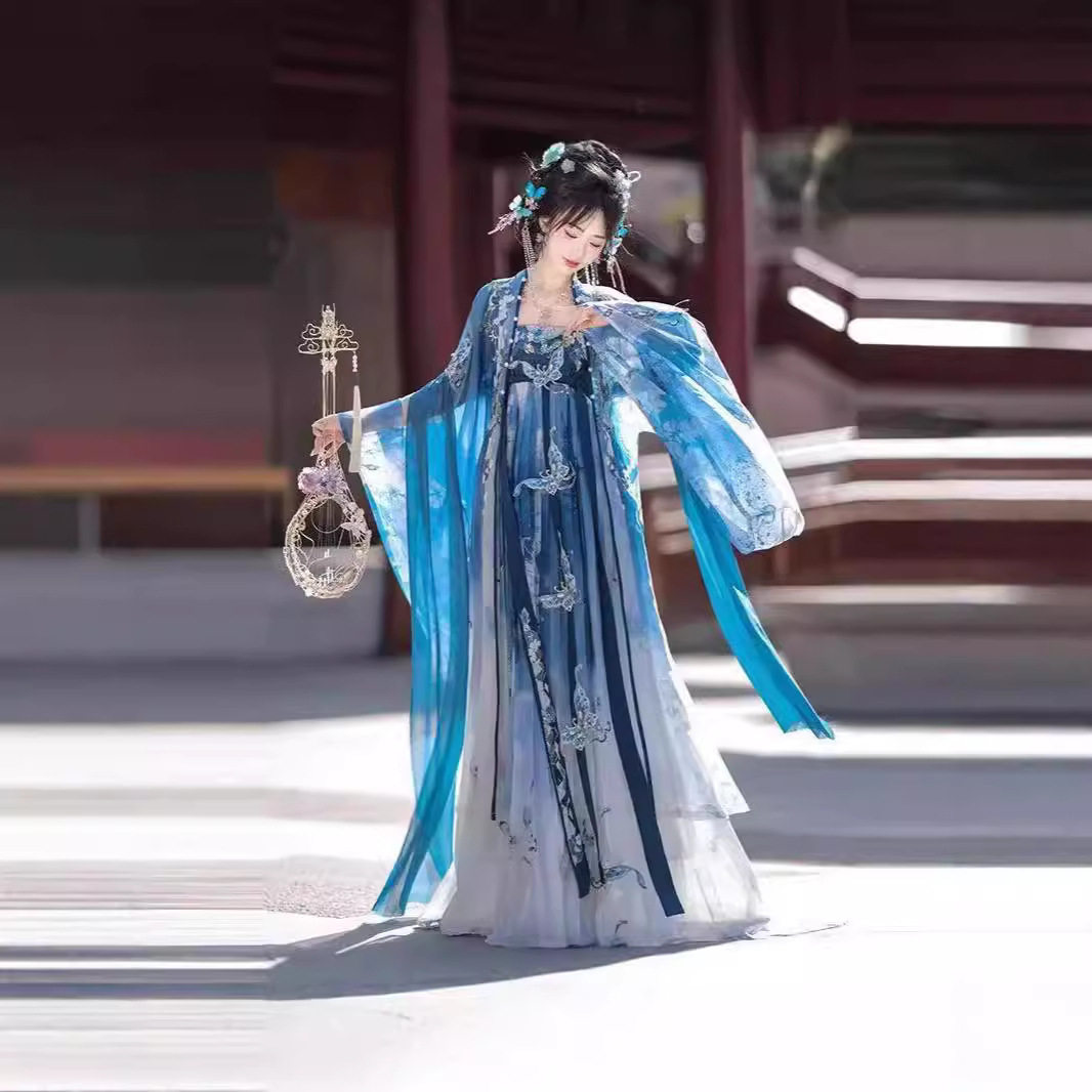 花朝记原创【瓷碟美人】重工刺绣齐胸仙气诃子褶裙唐制汉服女夏季,淘宝优惠券,粉丝福利购,淘宝优惠卷