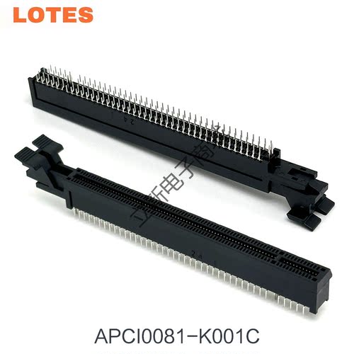 LOTES APCI0081-K001C PCIE显卡插槽 164Pin 16X卡槽鱼尾型带扣 - 图0