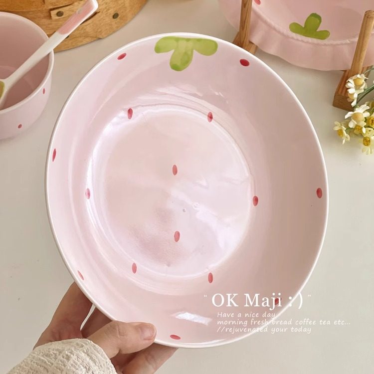 奶油风盘子可爱少女心早餐盘子高颜值ins风餐盘陶瓷草帽盘甜品盘,淘宝优惠券,粉丝福利购,淘宝优惠卷