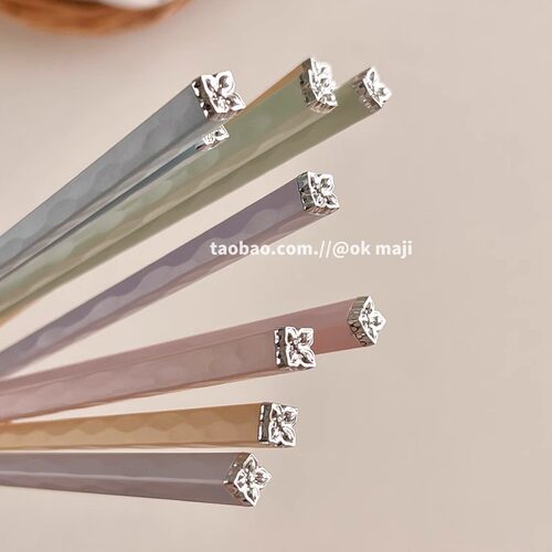 ok maji单人装筷子一双家用可爱筷子情侣款一对套装一人专用筷子 - 图1