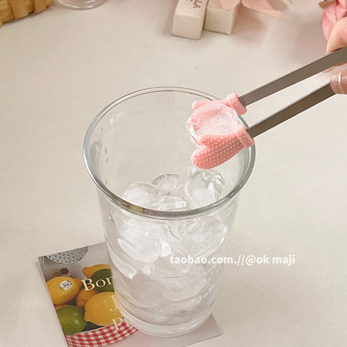 ok maji吃零食神器 可爱硅胶小手掌迷你不锈钢冰块夹方糖零食夹子 - 图0