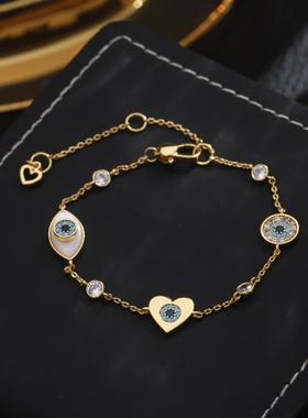 白贝壳恶魔之眼手链法式轻奢