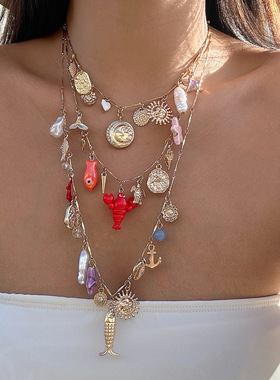 波西米亚重工叠戴项链