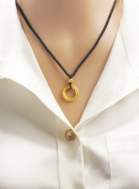 沙金如意乾坤圈项链相思红豆颈饰链子女士百搭仿真红玛瑙配饰新品