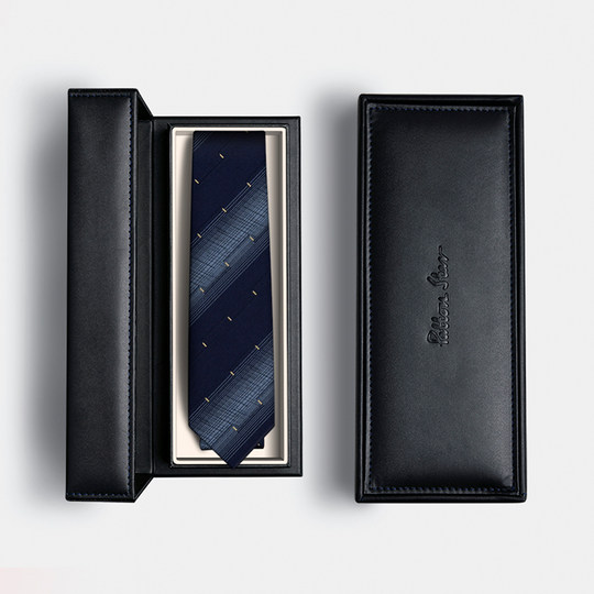 Barton sternblau gestreifte Seidenkrawatte für Herren Senior