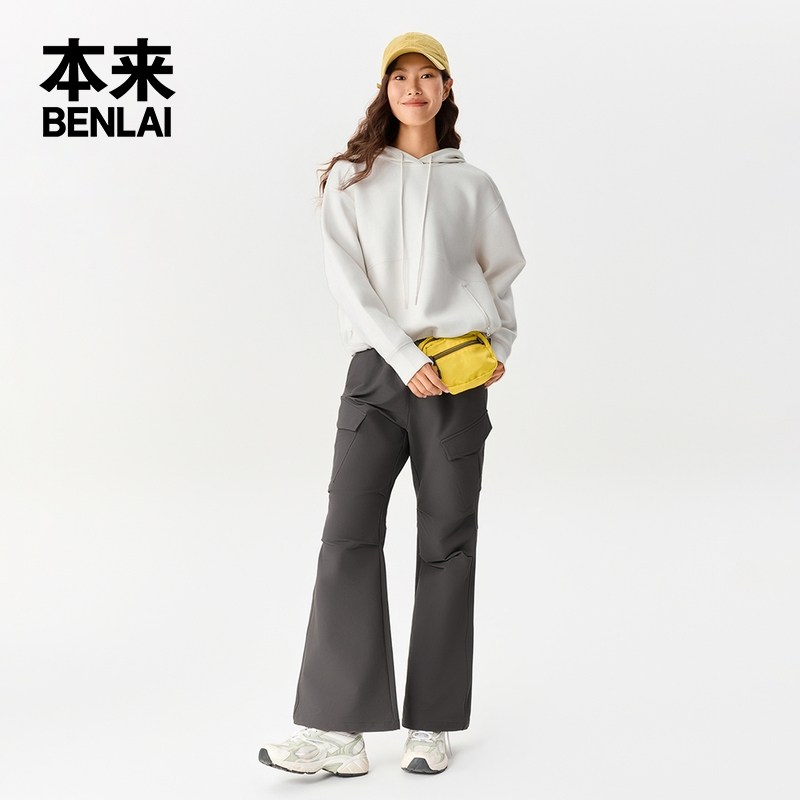 本来BENLAI女士易打理耐磨大口袋工装休闲喇叭裤25秋款BNT650009,淘宝优惠券,粉丝福利购,淘宝优惠卷