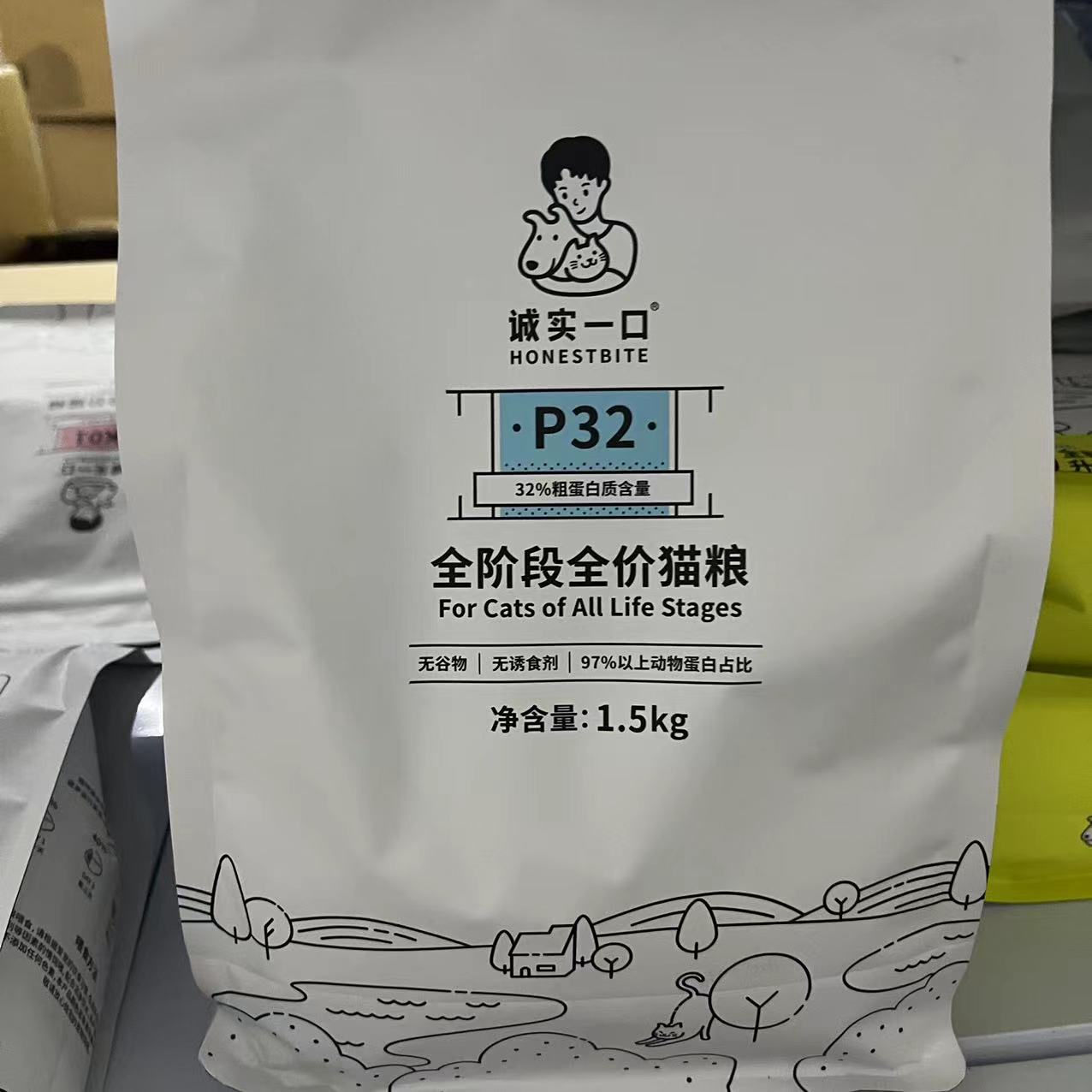 诚实一口猫粮P40K01P32高蛋白旗全阶段舰成幼猫店无谷猫粮1.5kg - 图1