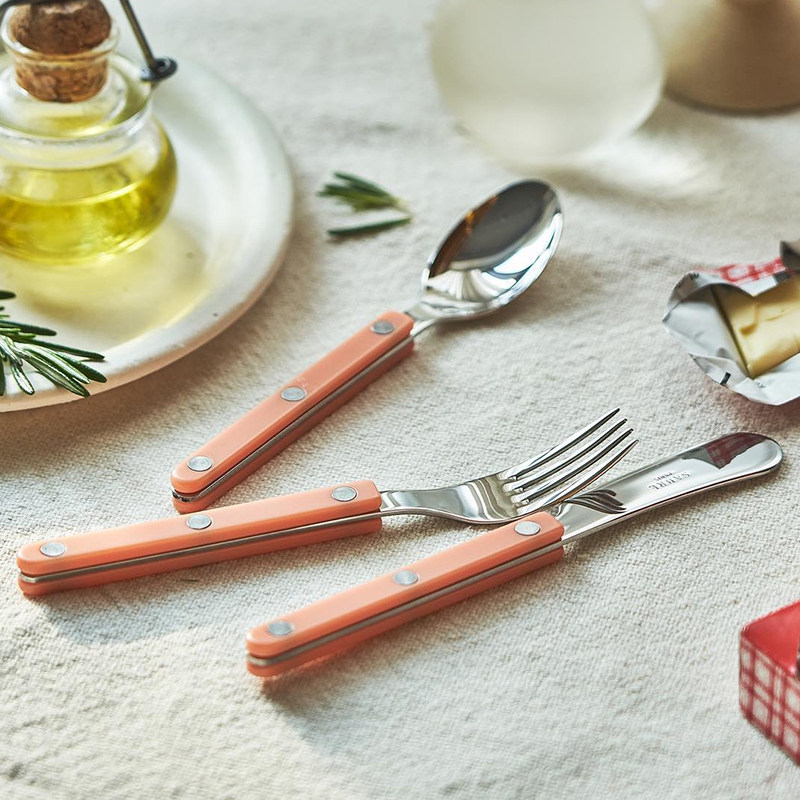 法国Sabre Paris蜜桃粉专用牛排西餐刀叉勺三件套不锈钢餐具套装,淘宝优惠券,粉丝福利购,淘宝优惠卷