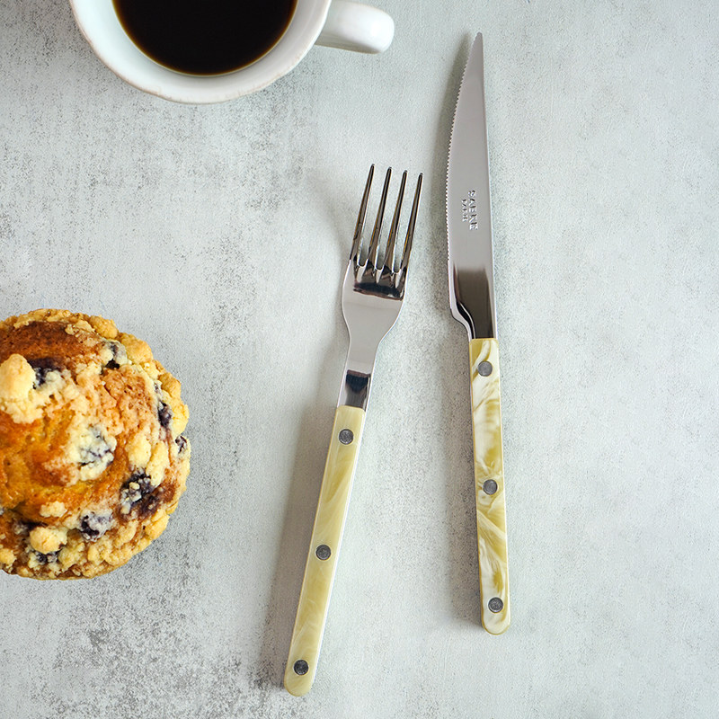 法国Sabre Paris复古ins风不锈钢西餐具小酒馆horn刀叉勺套装,淘宝优惠券,粉丝福利购,淘宝优惠卷