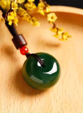 天然和田碧玉平安扣吊坠2