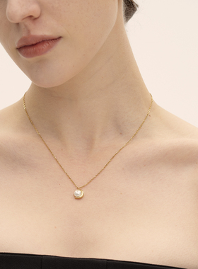 3 for evigt镀18K金白炽系列月亮珍珠项链纯粹美感优雅