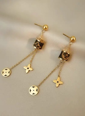 皮革钛钢真空电镀金色女士锁骨链