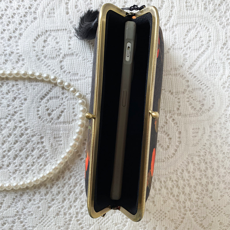 中式织锦缎手提流苏口金包复古单肩斜跨旗袍手工女包国风妈妈送礼,淘宝优惠券,粉丝福利购,淘宝优惠卷