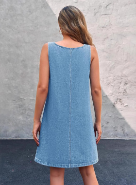 纽扣女士连衣短裙   Button up women's jumpsuit short skirt